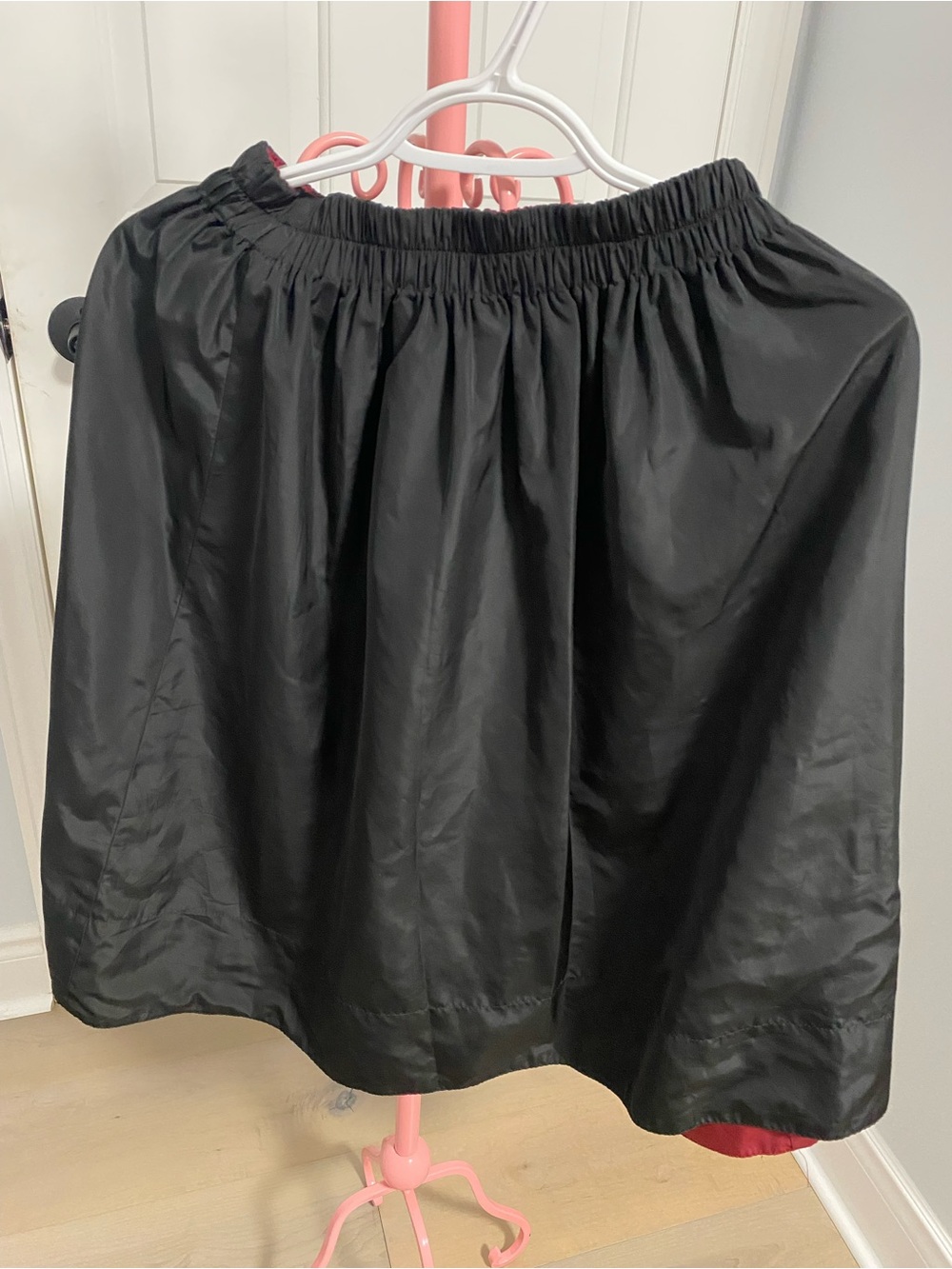 Women's Black A-Line Skirt with Elastic Waist
